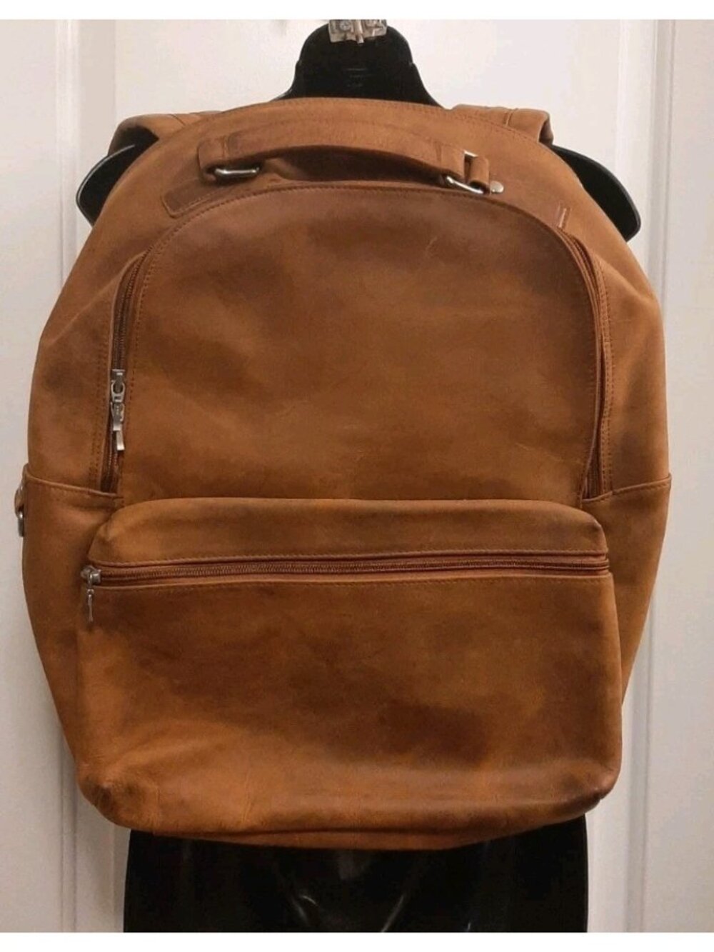 Vintage HIDES Leather Cognac Brown Leather Handmade Back Pack Computer Bag